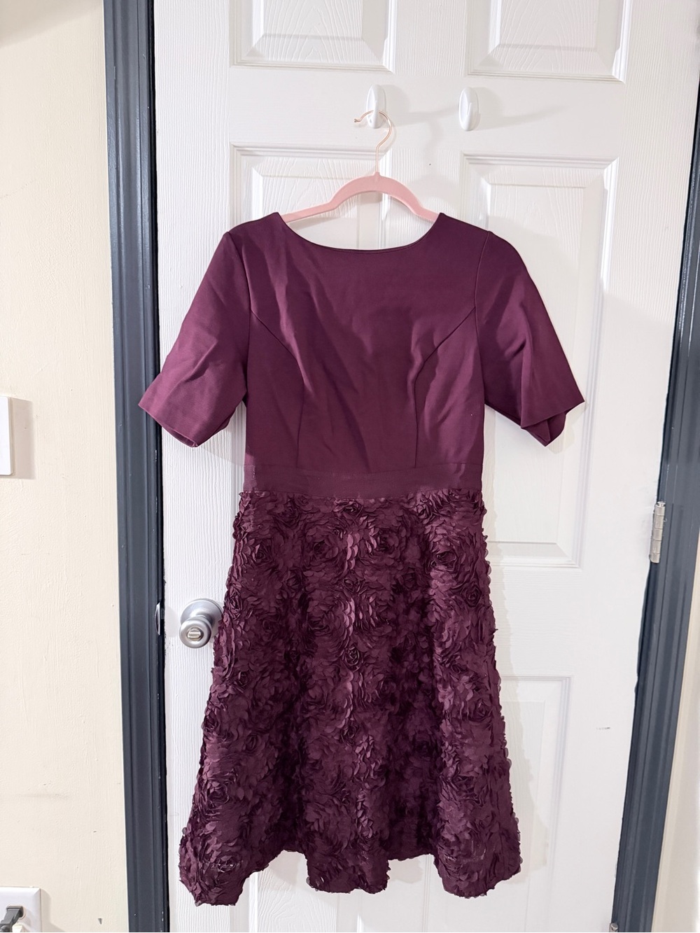 Isaac Mizrahi Plum Floral Appliqué Party Dress